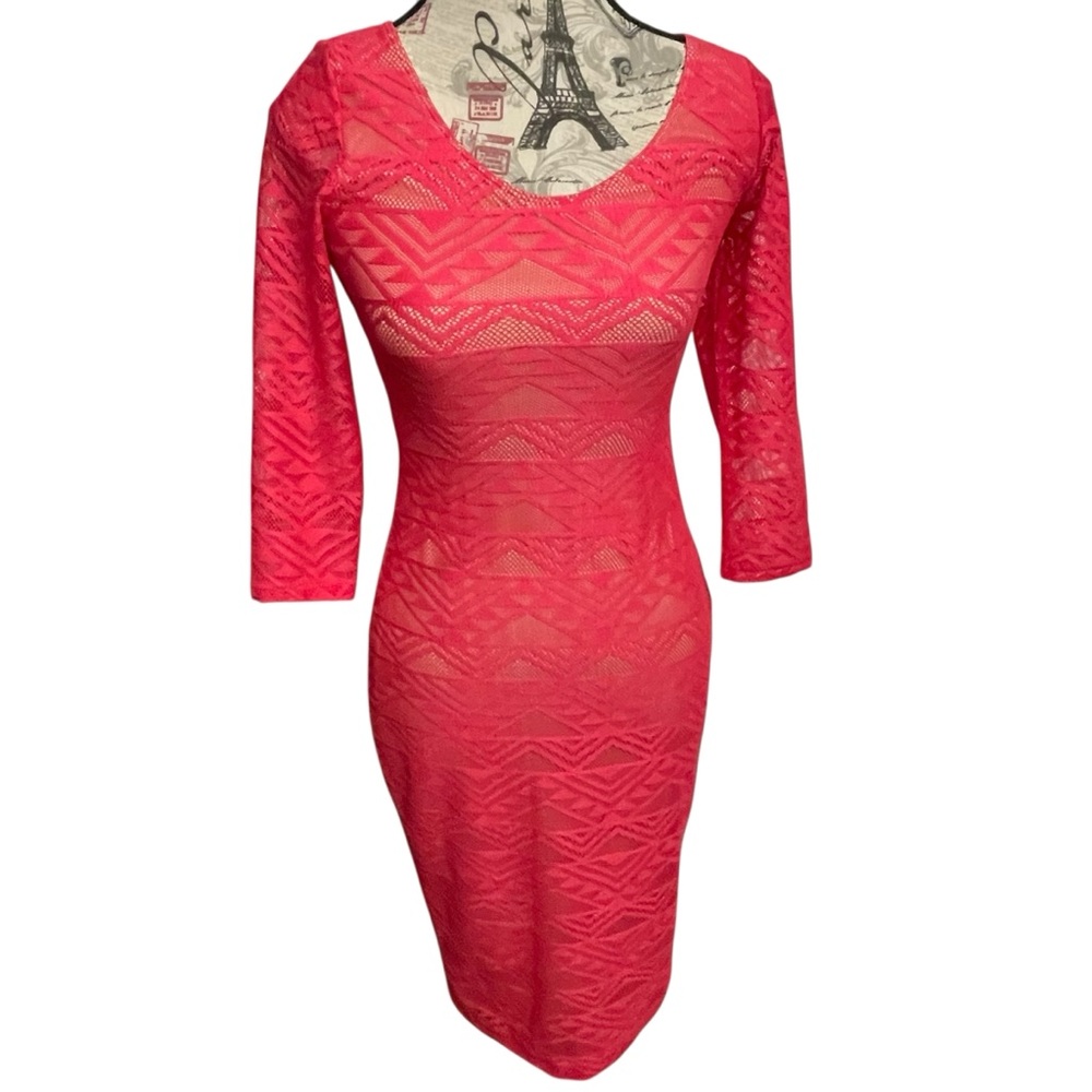 love, Fire Vibrant Pink Lace Dress